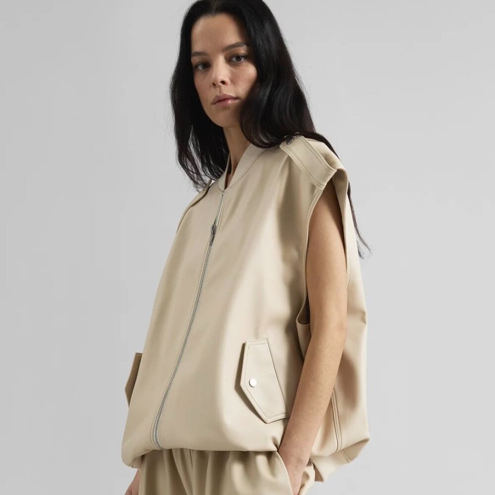 The Frankie Shop Beige Vest with Buttoned Shoulders - Picture 7 of 7